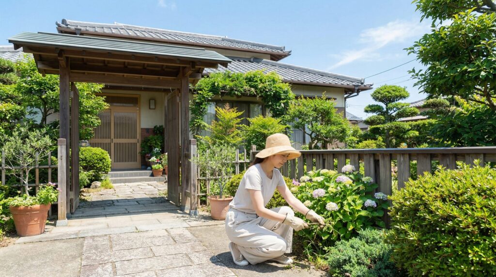 夏の外構メンテナンス全体イメージ
